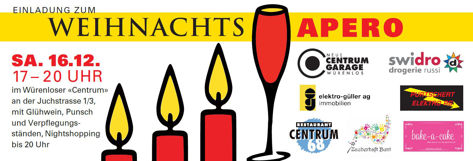 HERZLICHE EINLADUNG ZUM WEIHNACHTSAPERO AM 16.12.